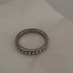 Faux pearl stacking ring